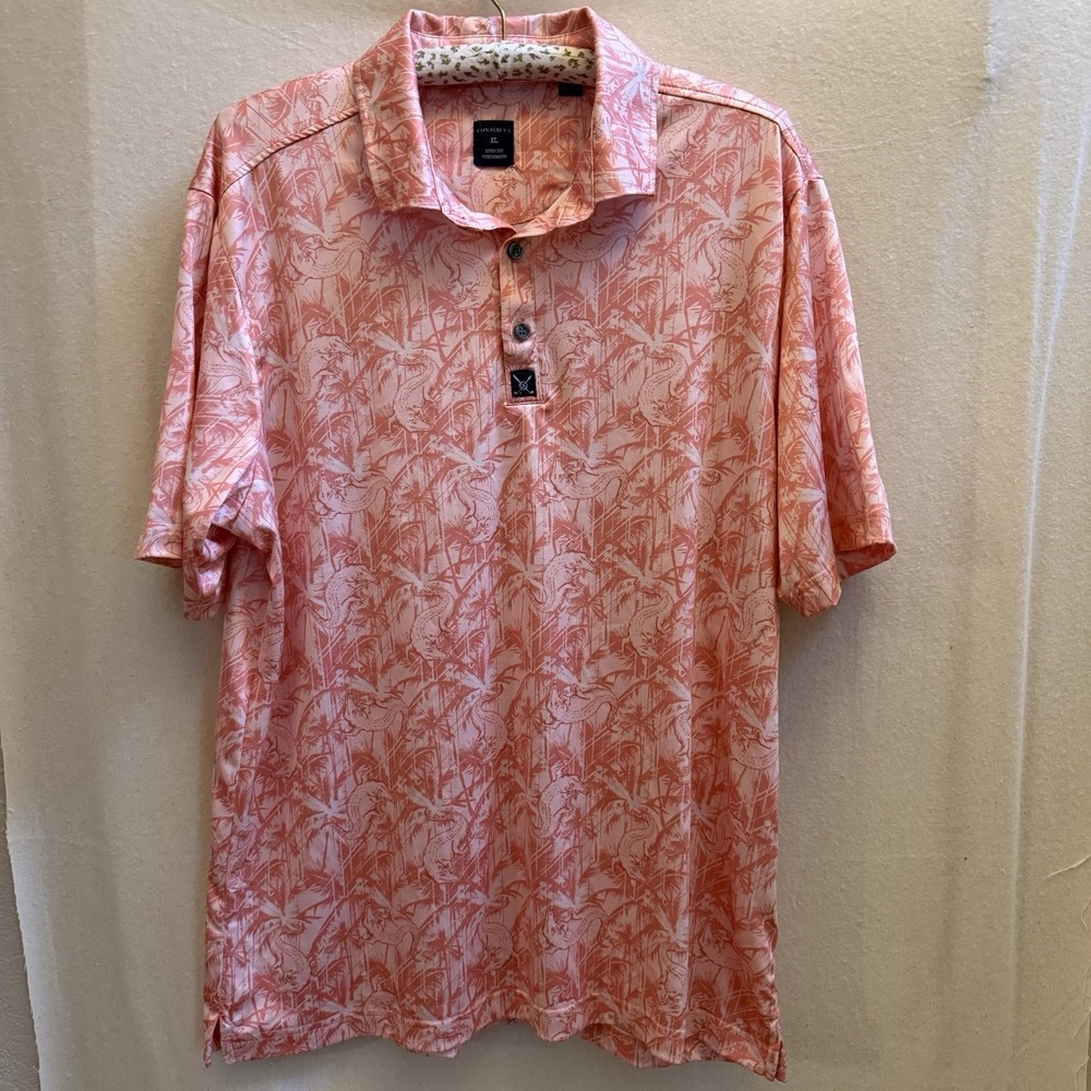 ConStruct Polo Shirt Mens XL Alligator Quick Dry Golf‎ Performance Con.Struct